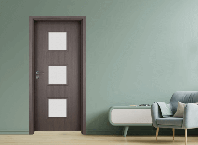 Интериорна врата Gradde Bergedorf, цвят Череша Сан Диего, стъклен модел