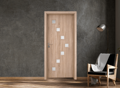 Интериорна врата Gradde Zwinger, цвят Дъб Вераде, стъклен модел