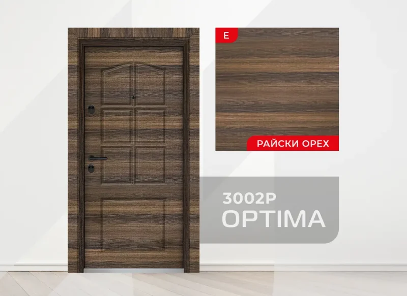Входна врата Unison Optima 3002p цвят Райски орех