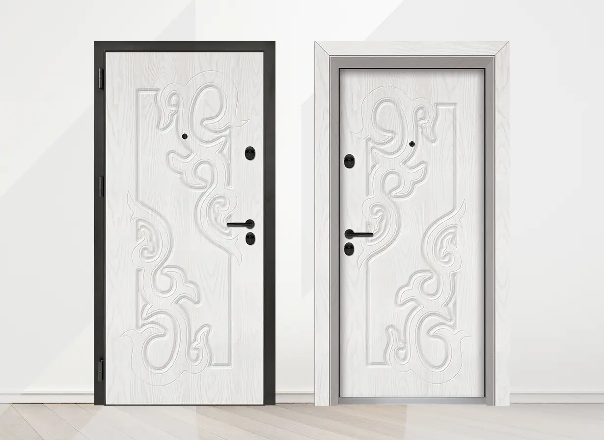 Входна врата Unison Optima 3006p цвят Снежен Бор 2s