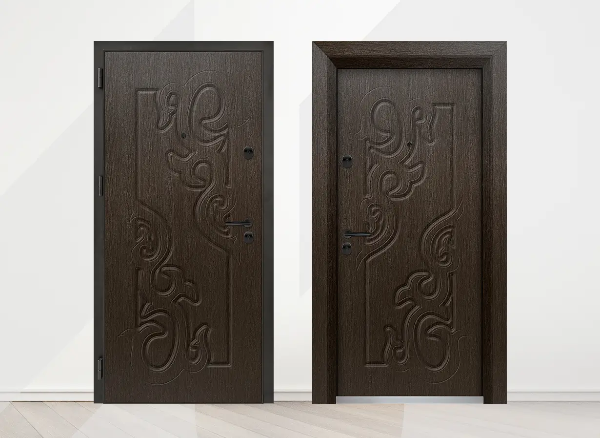 Входна врата Unison Optima 3006p цвят Златен Кестен 2s