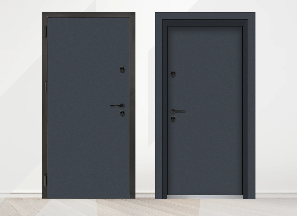 Входна врата Unison Clima Basic, Графит - две страни
