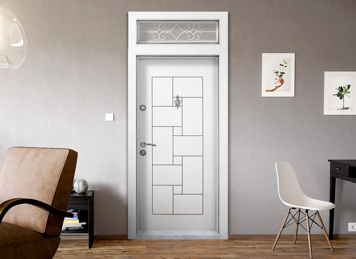 Блиндирана Врата Kartal T 100 Бял Надстройка