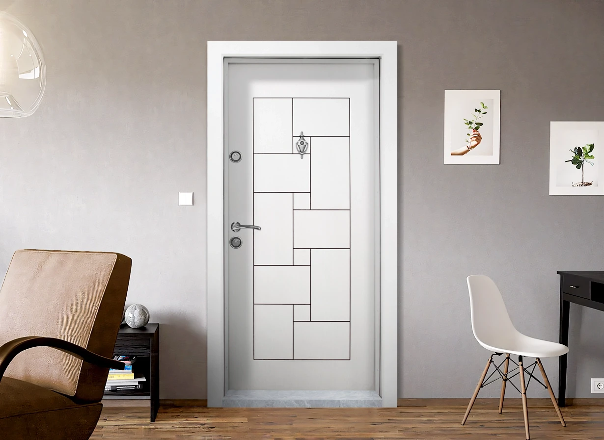 Блиндирана Врата Kartal T 100 Бял
