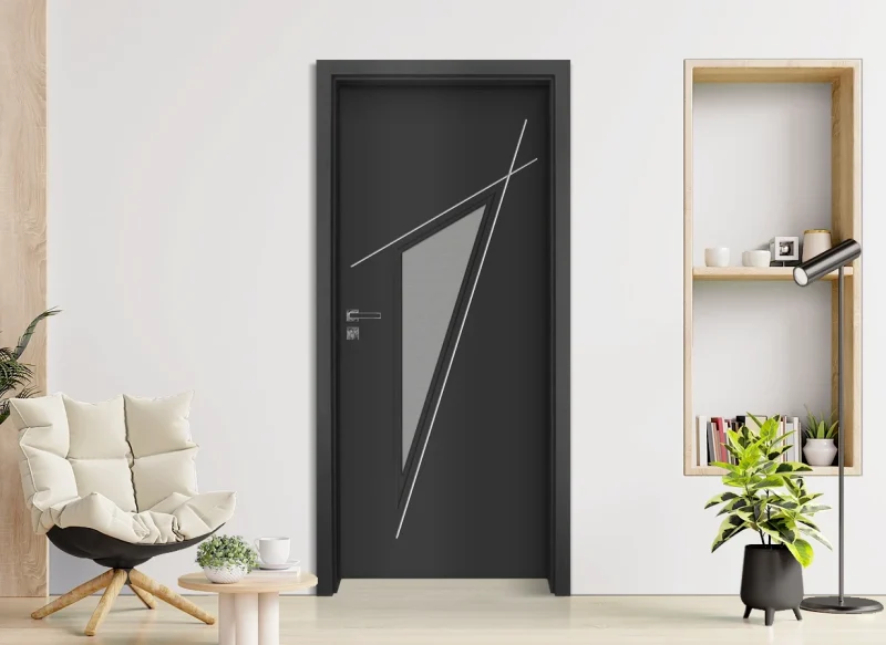 Интериорна Врата Gradde Kristall 4 2 Glas Антрацит Мат