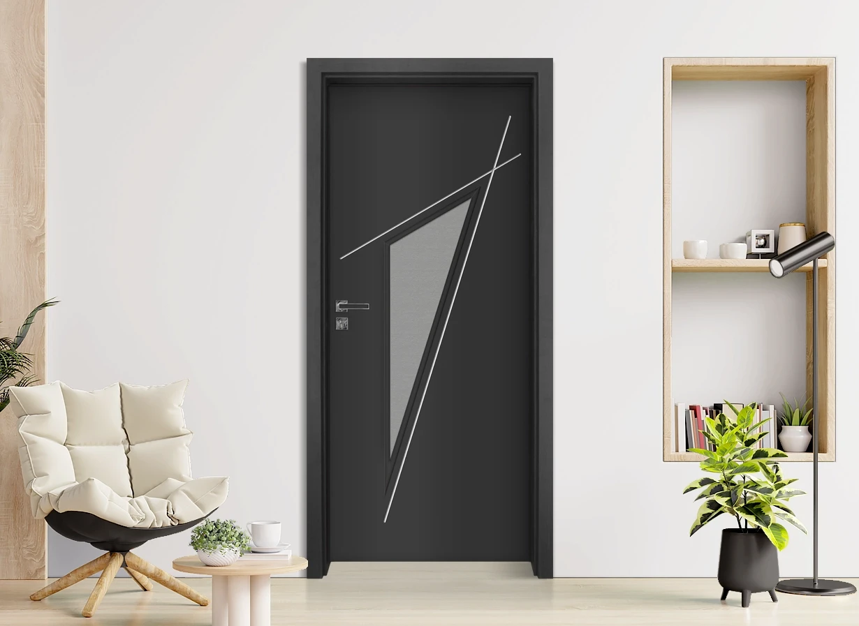 Интериорна Врата Gradde Kristall 4 2 Glas Антрацит Мат
