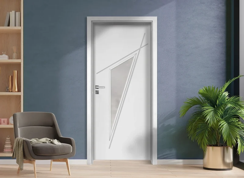 Интериорна Врата Gradde Kristall 4 2 Glas Бял Мат