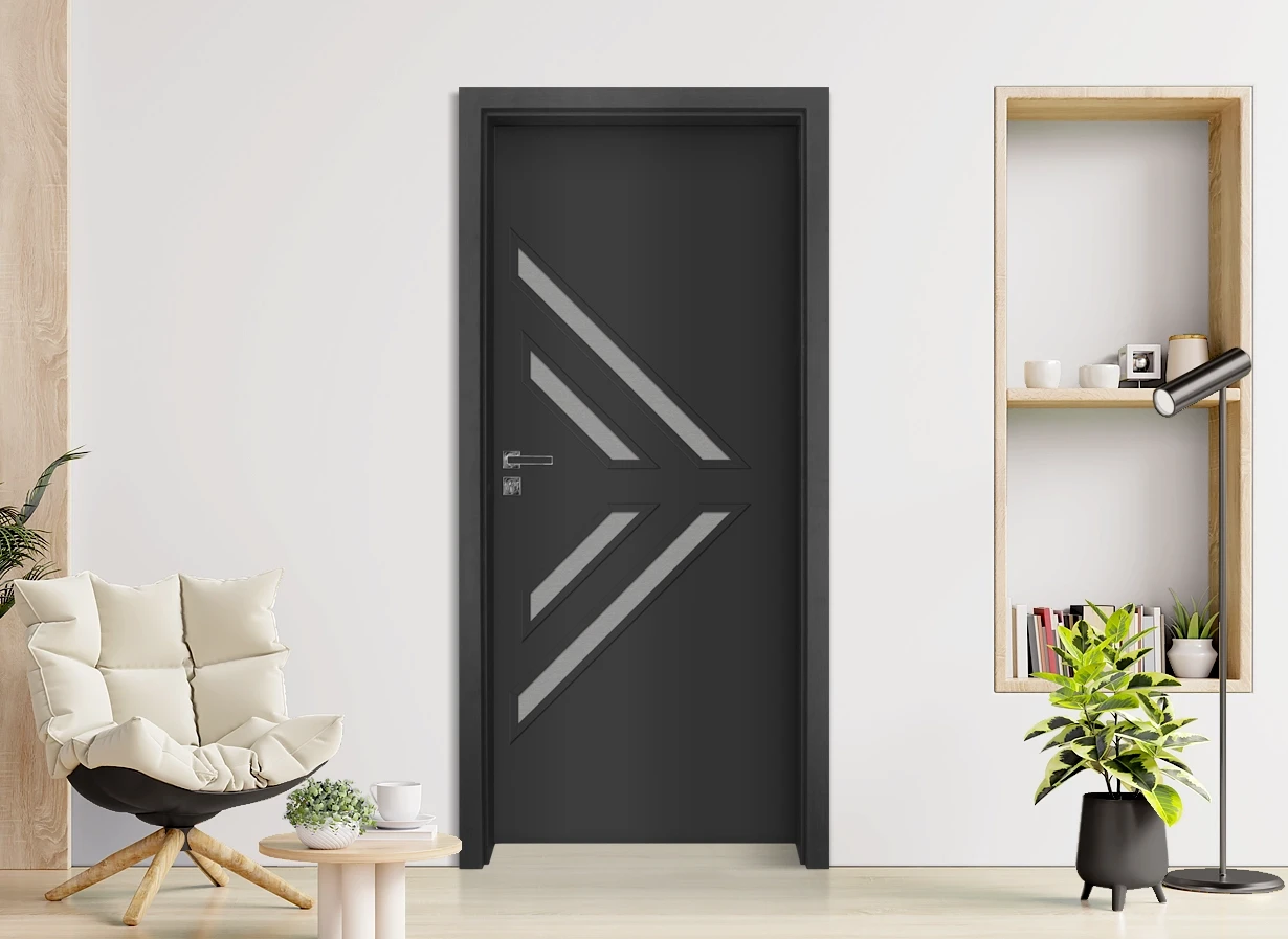 Интериорна Врата Gradde Paragon 3 4 Glas Антрацит Мат