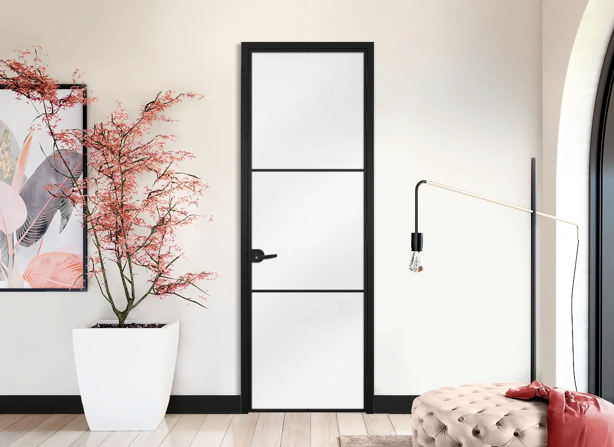 Стъклена Врата Lusso L7 Черен Мат
