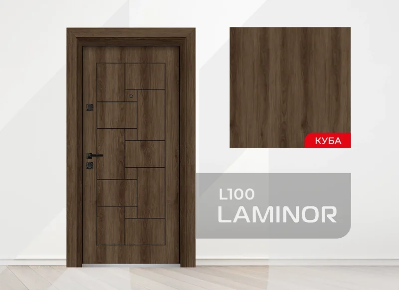 Входна врата Унисон серия Ламинор, L-100, цвят Куба